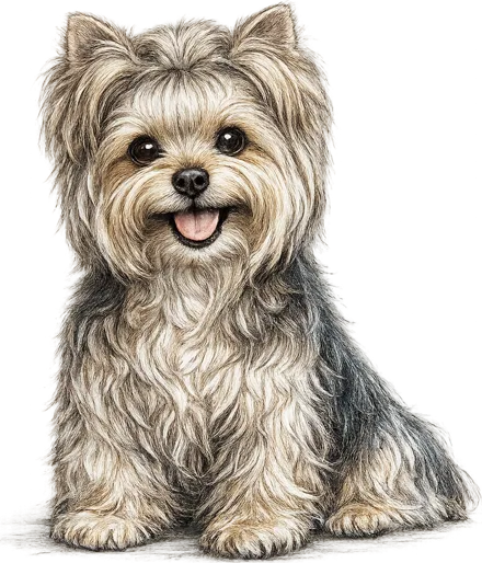 Sketch of a dog after a bath
