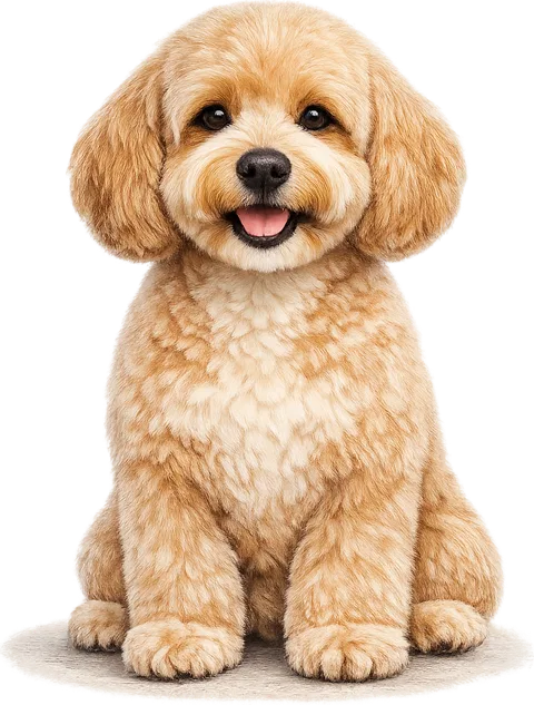 Coloured pencil sketch of a cockapoo